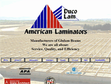 Tablet Screenshot of americanlaminators.com